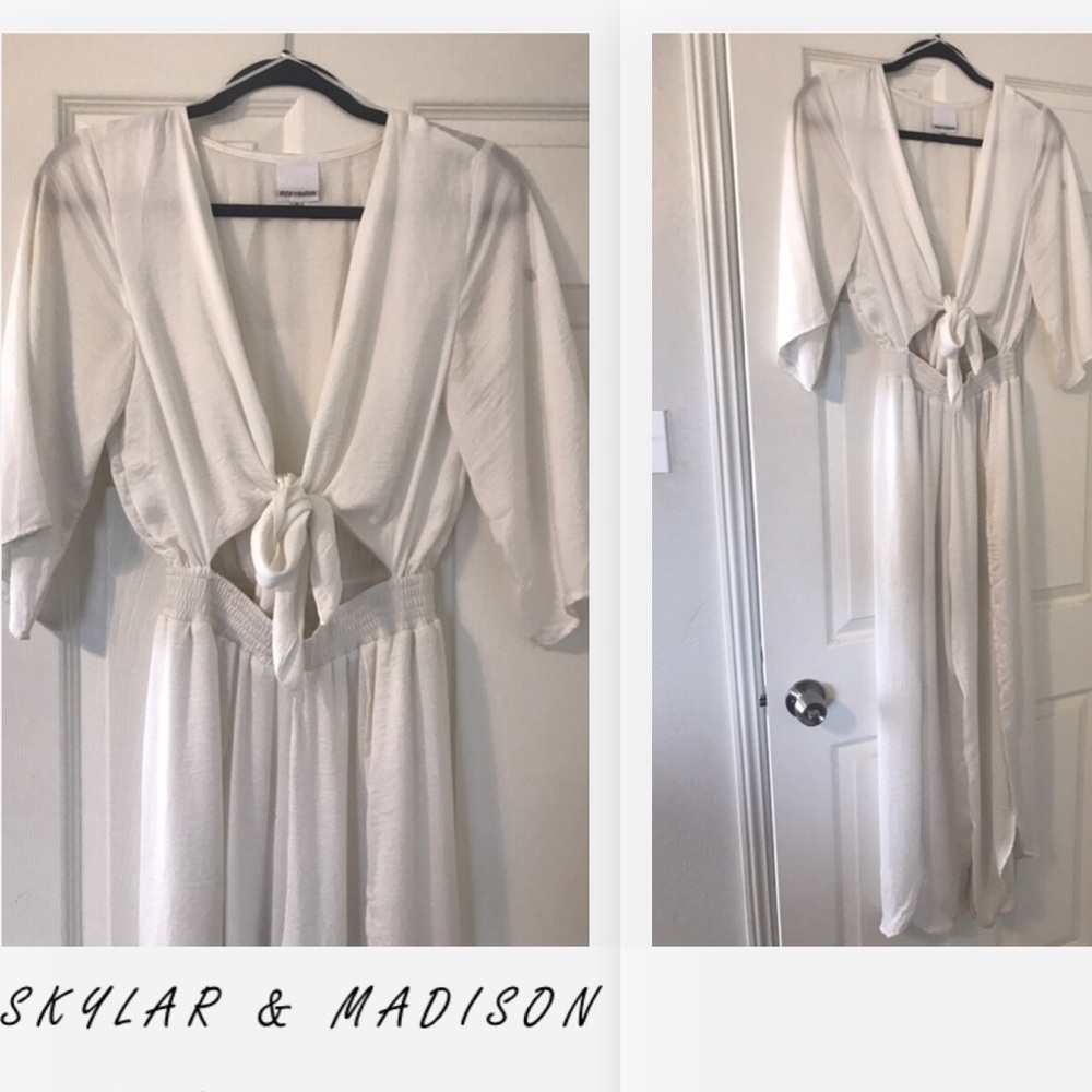 WHITE MID CROP JUMPSUIT